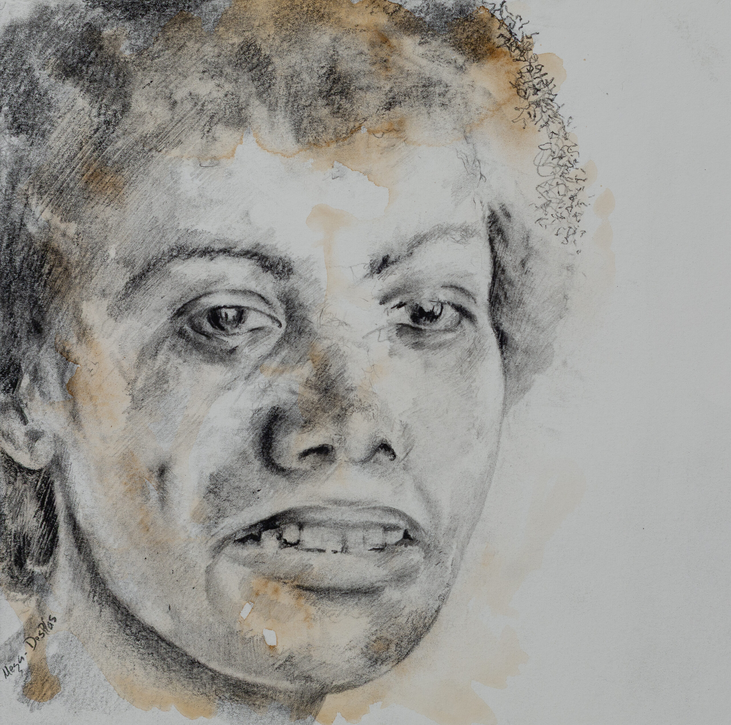 1Meza-DesPlas Invisible Elena Invisible Elena, 2023, graphite and watercolor, 8” x 8”
